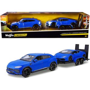 Maisto 32753 Lamborghini Urus Blue With Lamborghini Huracan Coupe Blue