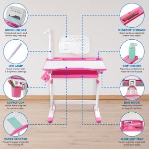 Relaunch MI-10213 Kids Desk And Chair Set Pink