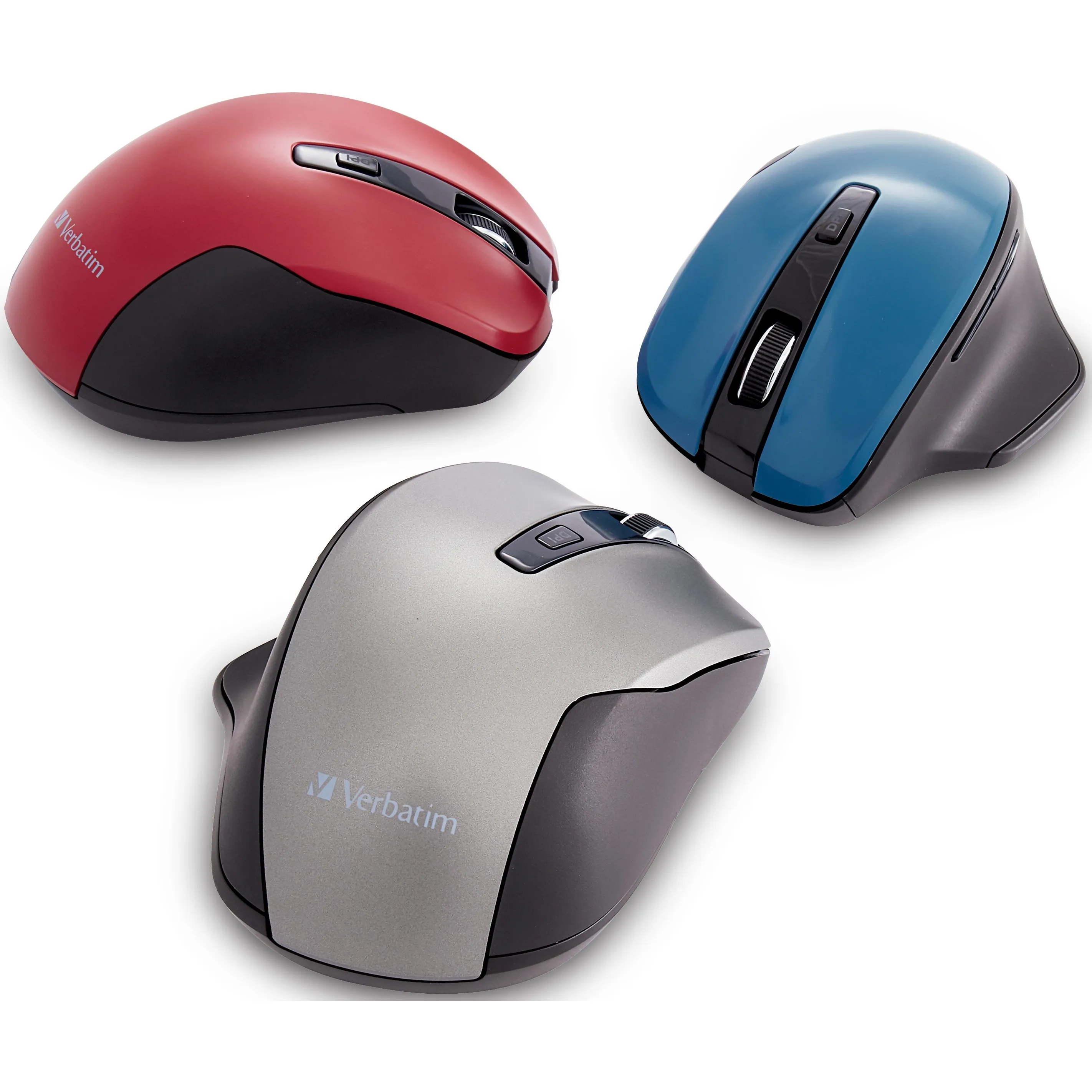 Verbatim 70242 Silent Ergonomic Wireless Blue Led Mouse - Graphite - B