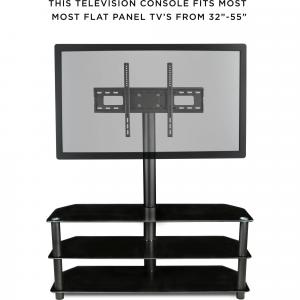 Relaunch MI-863 Mount-it Tv Stand With Glass Shelves