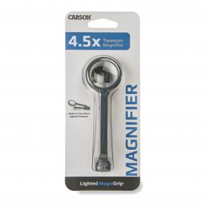 Carson MG88 4.5x Led Lighted Magnifier Precision Tweezers Batteries In