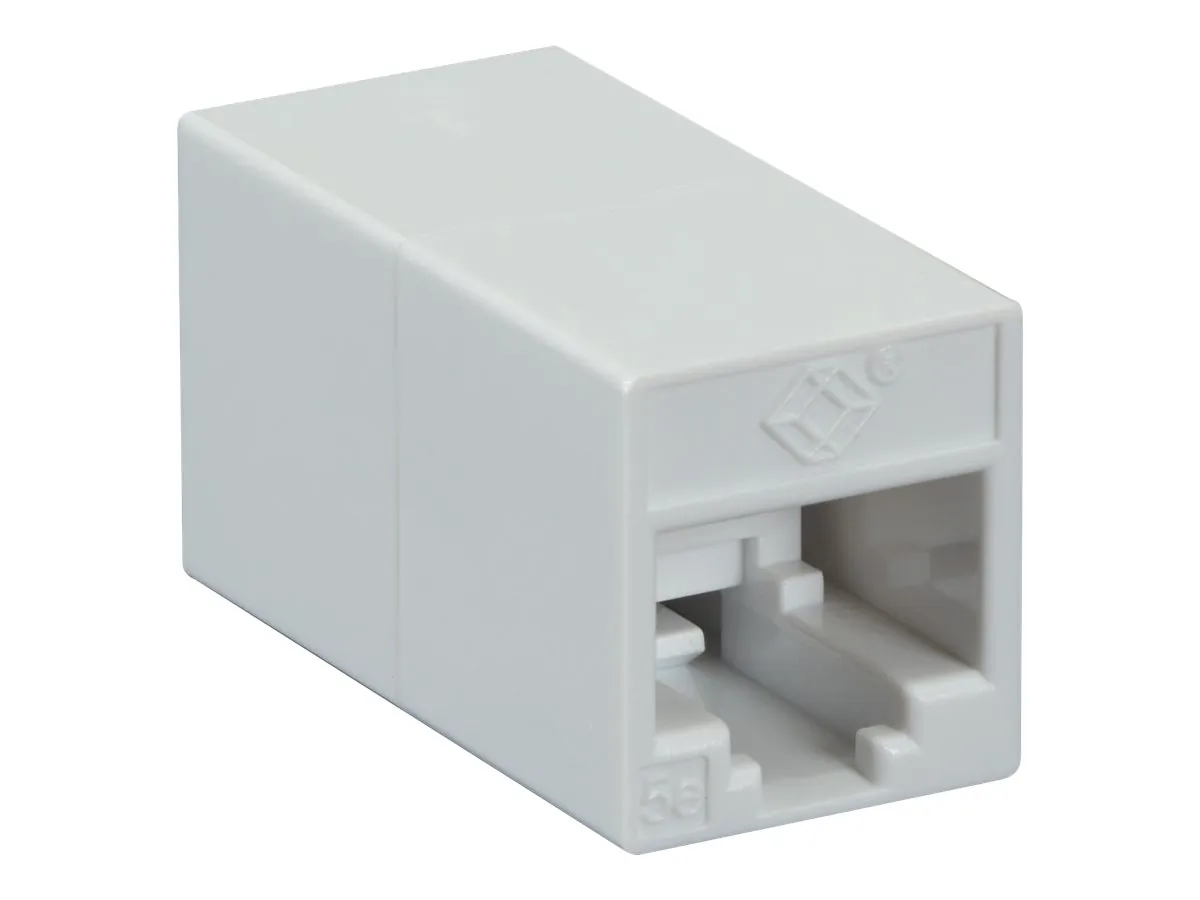 Black FM506-R2 Cat5e Coupler, Straight-pinned, Unshield