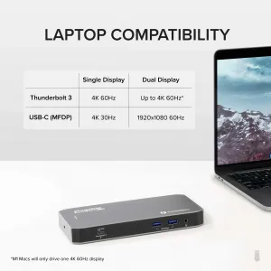 Plugable TBT3-UDC3 Plugable Thunderbolt 3  Usb C Dock, 96w