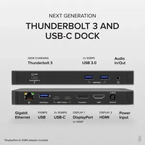 Plugable TBT3-UDC3 Plugable Thunderbolt 3  Usb C Dock, 96w