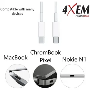 4xem 4XUSBCC31G26W 6ft 2m Usb-c To Usb-c Cable