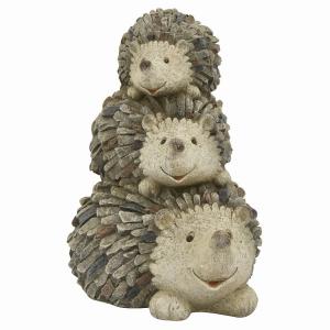 Plutus PBTH93681 Hedgehog Garden Decoration In White Resin