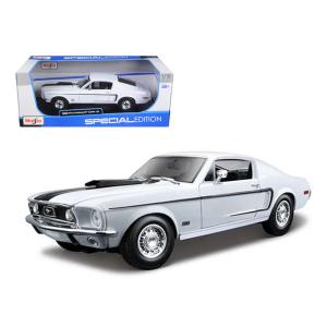 Maisto 31167bl 1968 Ford Mustang Cj Cobra Jet White 118 Diecast Model 