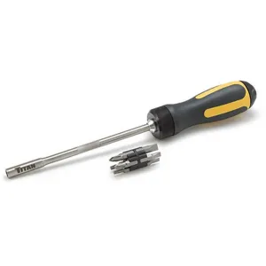 Titan 12220 High Torque Ratcheting Screwdriver With Interchangeable Bi