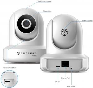 Amcrest IP4M-1041W Amcrest 4mp Ultrahd Indoor Wifi Camera, Security Ip