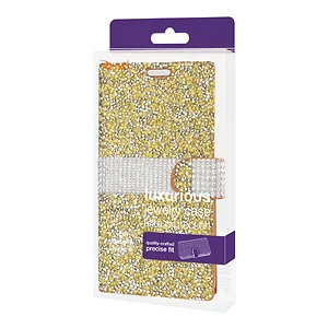 DFC02-SAMNOTE8GD | Samsung Gold Rhinestone Wallet Case for