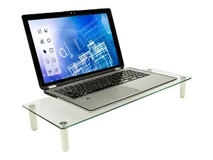 Mount-it! MOUNT-IT Adjustable Glass Monitor Stand - 22