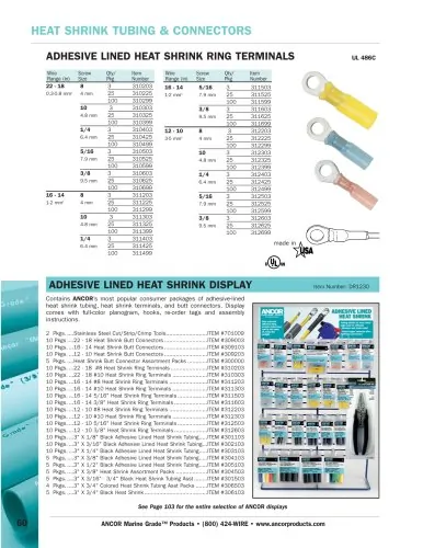 Ancor 312699 12-10 Gauge Heat Shrink Ring Terminals - 100-pack