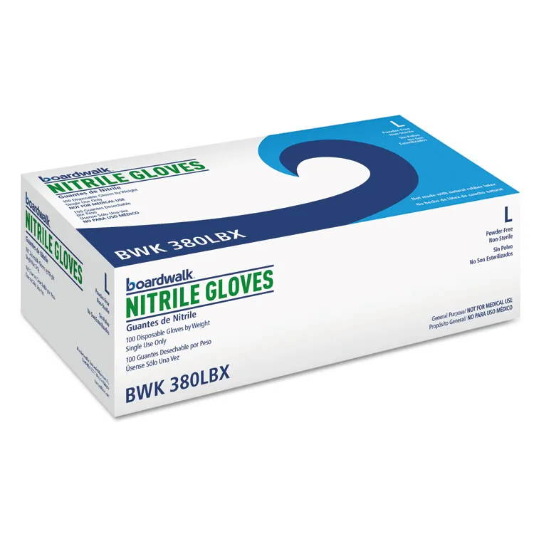 Boardwalk BWK396XLCT Gloves,nitrile,pf,xl,bk