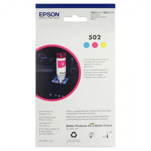 Original Epson EPST502520-S T502, Multi-color Ink Cartridges, Cmy 3-pa