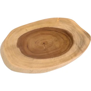 Clipper Handcrafted Acacia Wood Footed Serving Platter