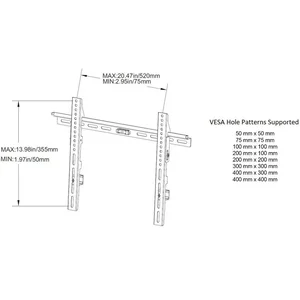 63607078 | Atlantic Slim Fixed Wall Mount for 25-37 Inch TVs