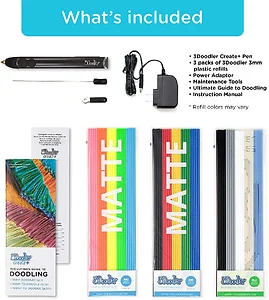 8CPSBKUS3E | 3doodler Create+ 3D Printing Pen - Onyx