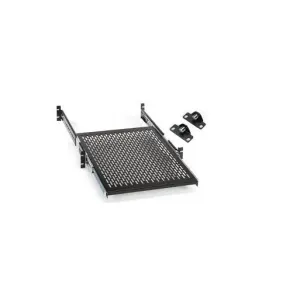 Black RMS1924S-LOCK Rackmount Sliding, Vented, Locking 4-point Shelf, 