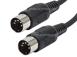 8535 | Monoprice 20FT Black MIDI Cable with 5-Pin DIN Plugs