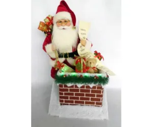 Gardman X40ARE90085 Gt 18h Santa On Lit Chimney