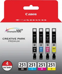 Axis 6513B004 Cli-251 4 Color Ink Pack For The Canon Mg6320, Ip7220, M