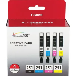 Axis 6513B004 Cli-251 4 Color Ink Pack For The Canon Mg6320, Ip7220, M