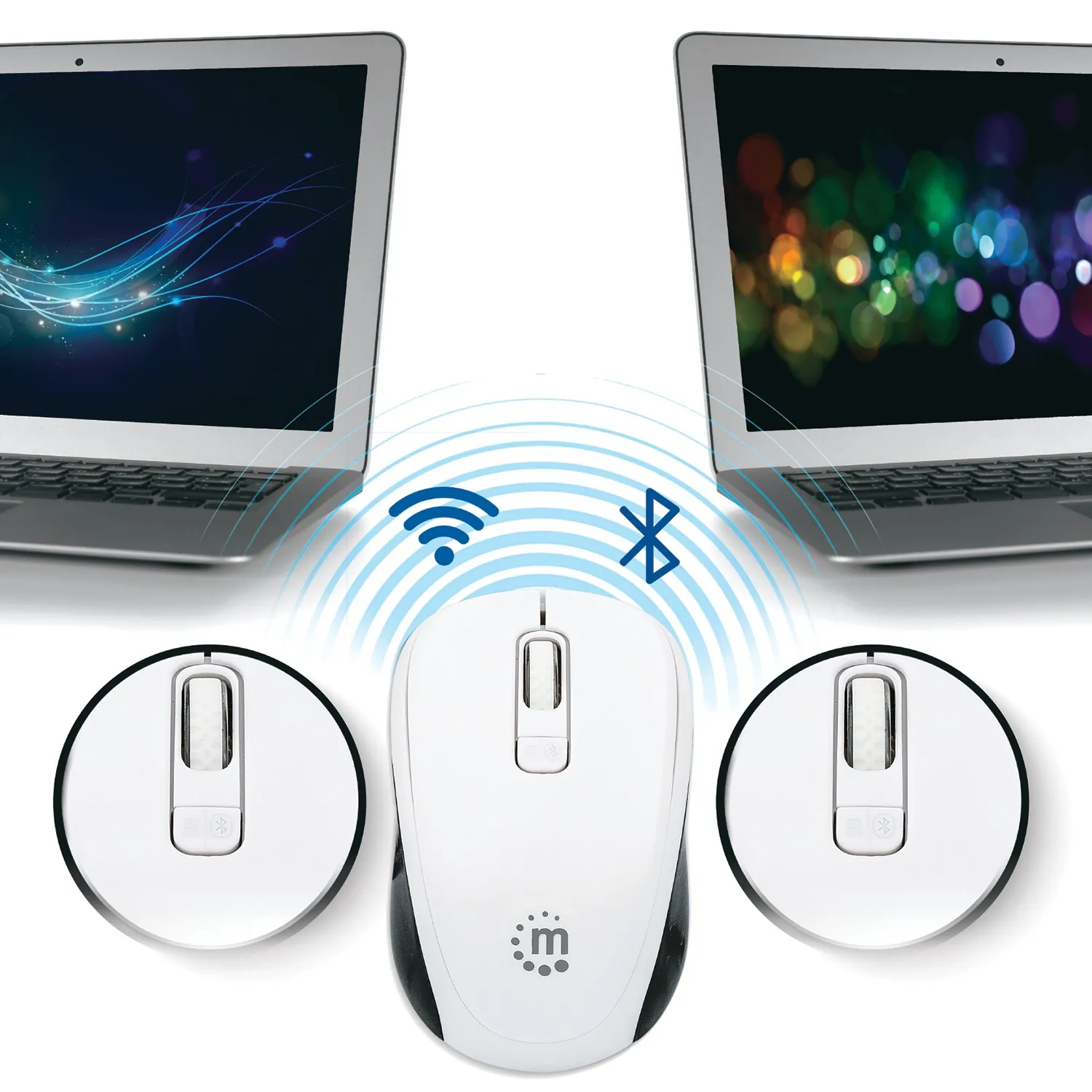 Manhattan 179645 Dual-mode Bluetooth Mouse With Ergonomic Design