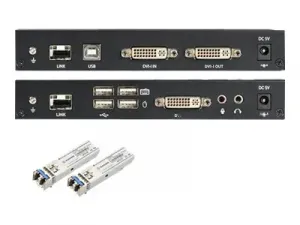 Black KVXLCF-100-SFP-BUN3 Kvm Ext Fbr Sh Dvi-i Usb 2.0