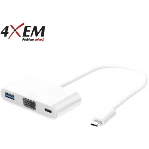 4xem 4XUSBCHUB03 Usb-c Dock With Vga And Usb 3.0 Power Delivery