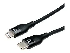 V7 1M Black USB-C to Lightning Charging Cable - Fast Data