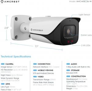 Amcrest AMC4KBC36-W 4k Analog Bullet Camera