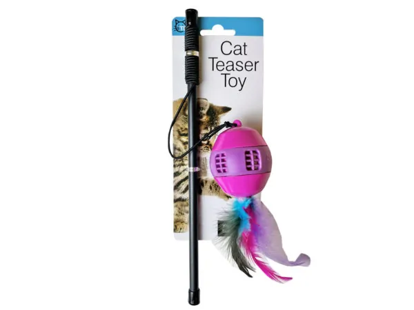 Bulk DI719 Stretchable Band Cat Teaser Toy With Ball And Feathers