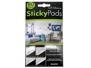 Bulk Buys 80-Pack Black Self-Adhesive Sticker Pads for