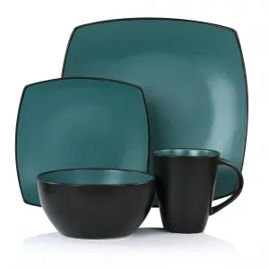 Gibson 130934.16 Elite Soho Lounge 16-piece Dinnerware Set - Teal