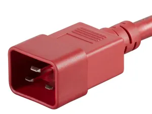 Monoprice 33627 2ft 12awg Red Power Extension Cord_ 20a (iec 60320 C20