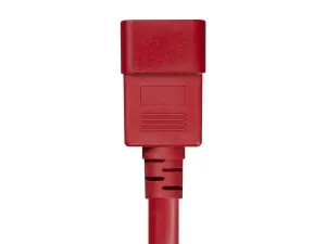 Monoprice 33627 2ft 12awg Red Power Extension Cord_ 20a (iec 60320 C20