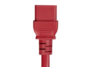 Monoprice 33627 2ft 12awg Red Power Extension Cord_ 20a (iec 60320 C20