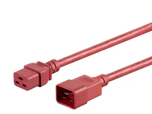 Monoprice 33627 2ft 12awg Red Power Extension Cord_ 20a (iec 60320 C20