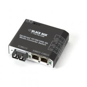 Black LBH2001A-H-SC-12 Hardened Ethernet Media Converter Switch, 10100