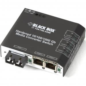 Black LBH2001A-H-SC-12 Hardened Ethernet Media Converter Switch, 10100