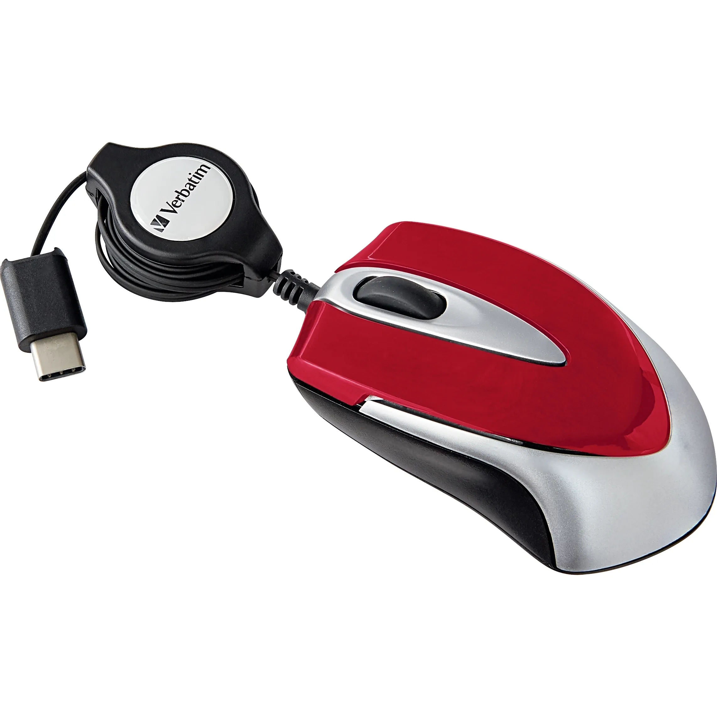 Verbatim 70236 Usb-c Mini Optical Travel Mouse-red - Optical - Cable -