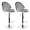 Elama Elama Adjustable Velvet Bar Stool Set with Chrome