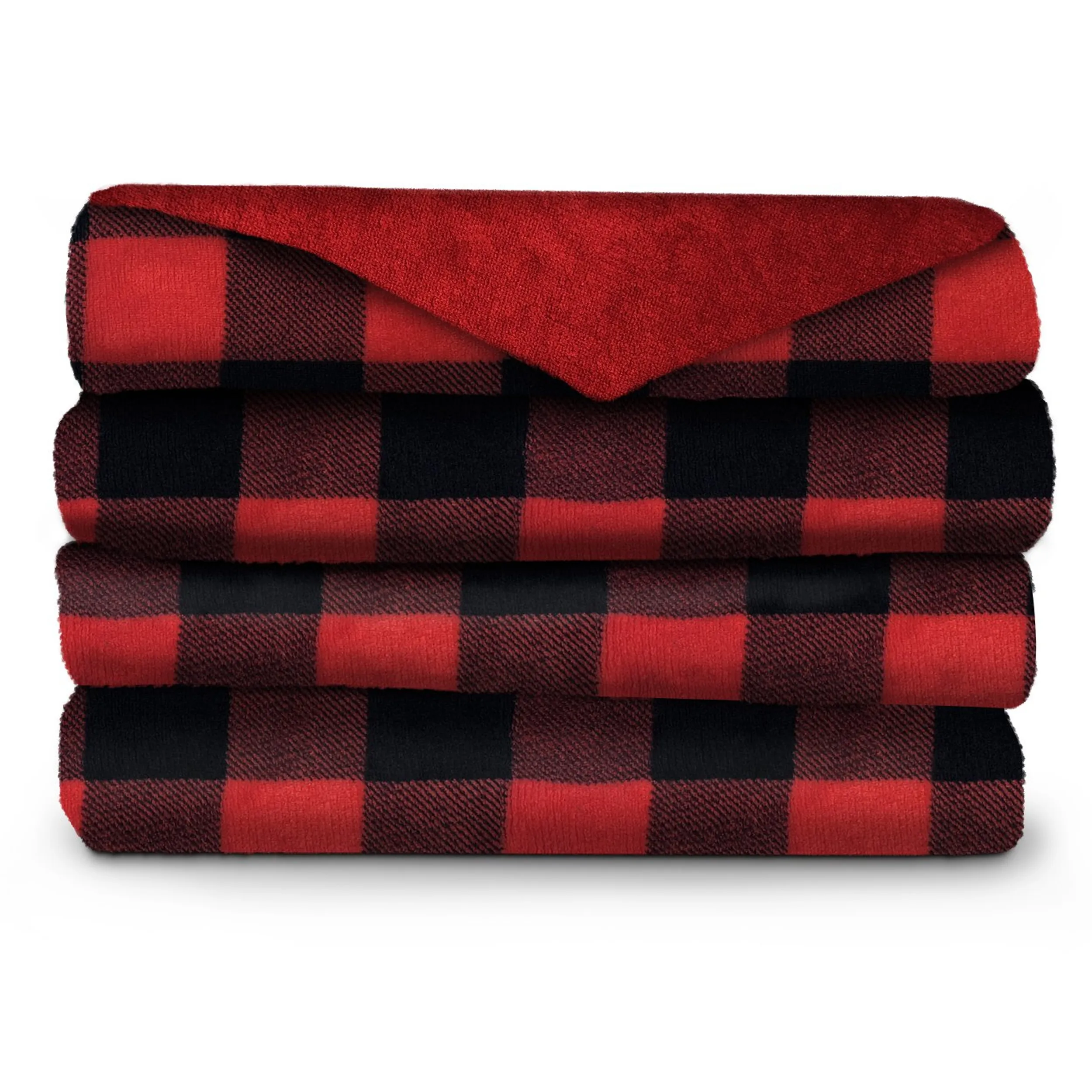 Sunbeam 2137401 50 Inch X 60 Inch Microplush Heated Throw In Red Plaid