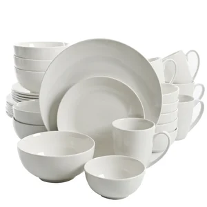 Gibson Elegant 30-Piece Ceramic Dinnerware Set - White
