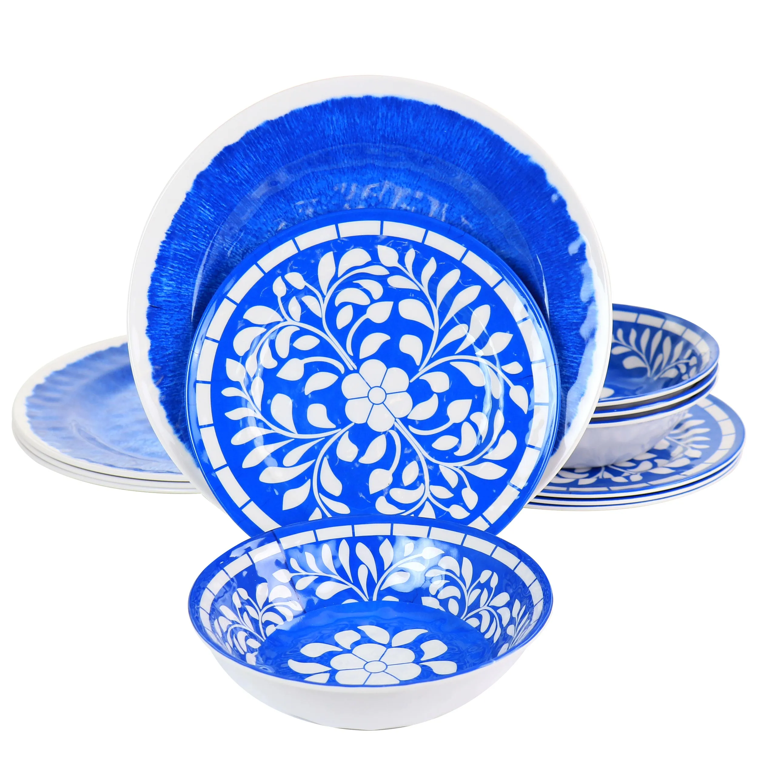 Elama EL-NELLY Nelly Blue 12-piece Outdoor Dinnerware Set