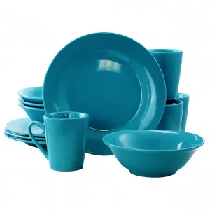 Gibson 124012.12RM Home Carlton 12-piece Dinnerware Set - Blue