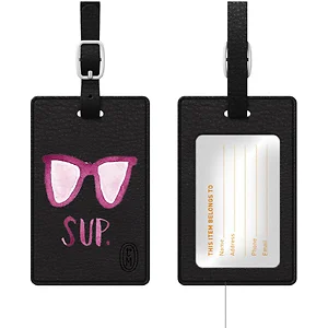 OP-II-A-16 | Centon OTM Essentials Black Leather Bag Tag