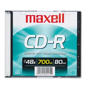 Hitach 648201 Maxell Cd-r, 48x, 80 Min, Branded, Slim Jewel