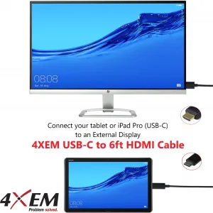 4xem 4XUSBCHDMI6 6ft Usb-c To Hdmi Adapter For High-definition Video