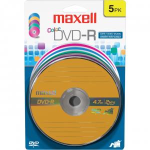 Hitach y69732 5pk Maxell Dvd-r Color 16x Blis